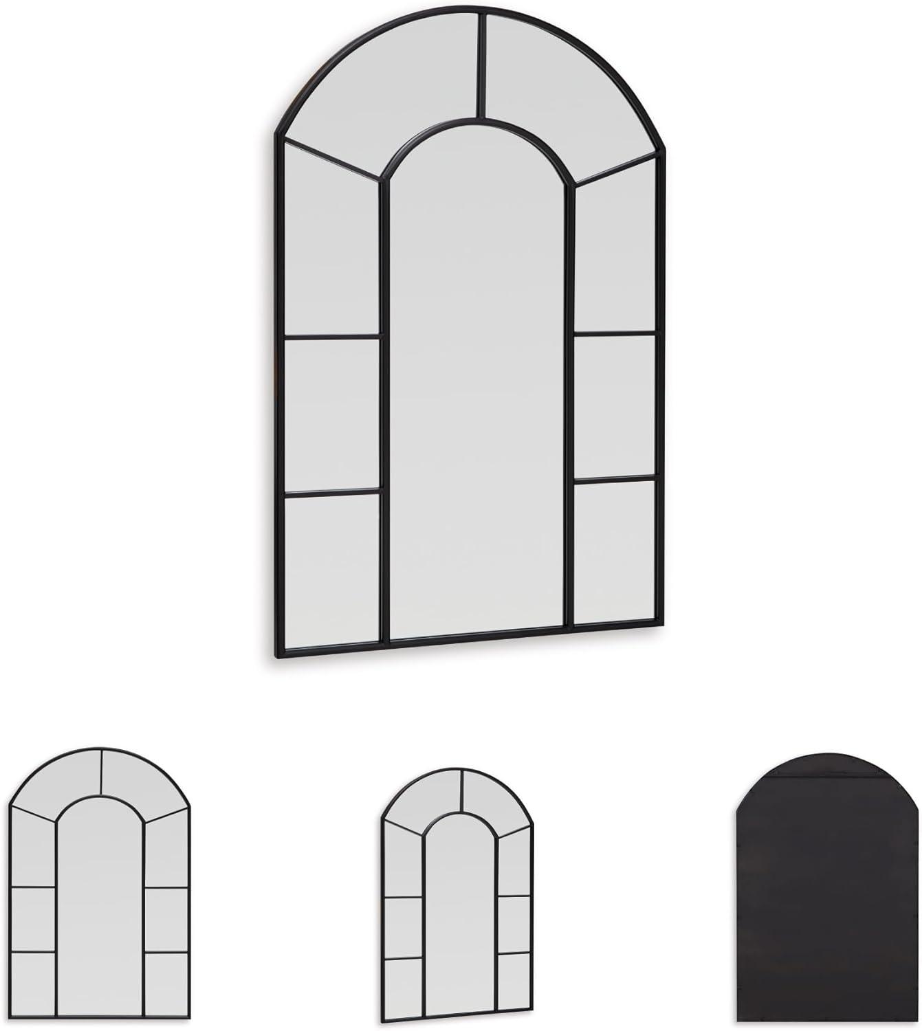 imageSignature Design by Ashley Evengton Modern Arched Wall Mounted Metal Accent Mirror Black