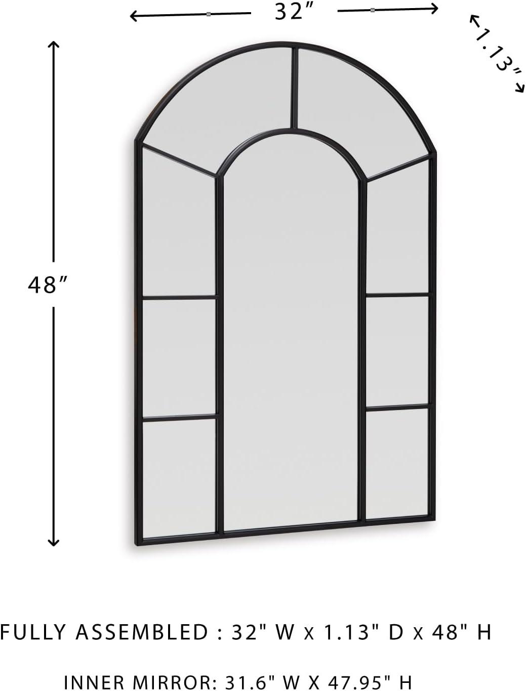 imageSignature Design by Ashley Evengton Modern Arched Wall Mounted Metal Accent Mirror Black