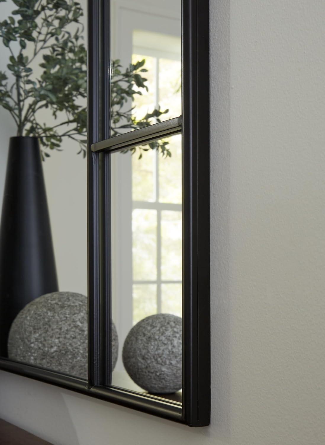 imageSignature Design by Ashley Evengton Modern Arched Wall Mounted Metal Accent Mirror Black