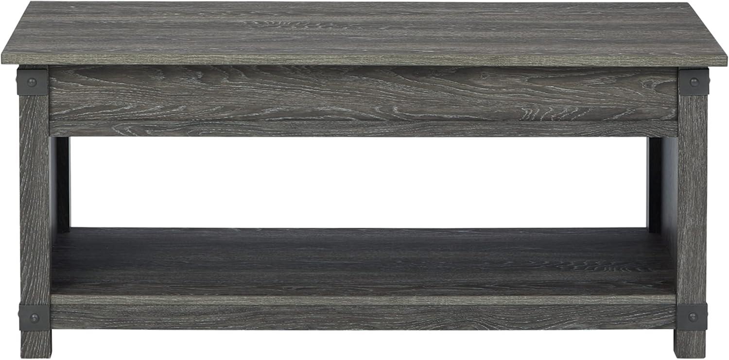 imageSignature Design by Ashley Freedan Rustic Farmhouse Lift Top Coffee Table GrayGrey