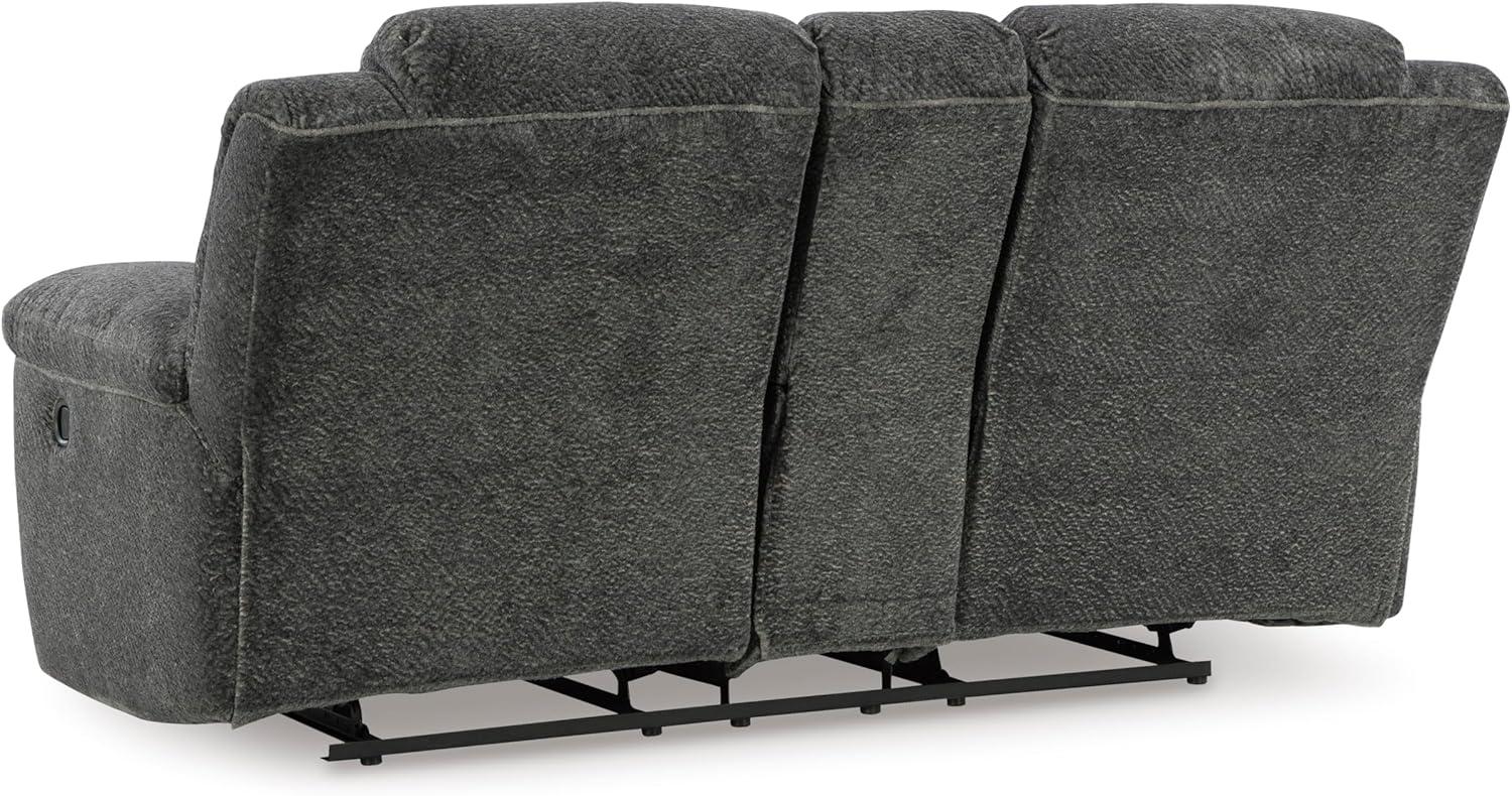 imageSignature Design by Ashley Frohn Contemporary Manual Reclining Loveseat with Console with Console Storage and Cup Holders GrayGrey