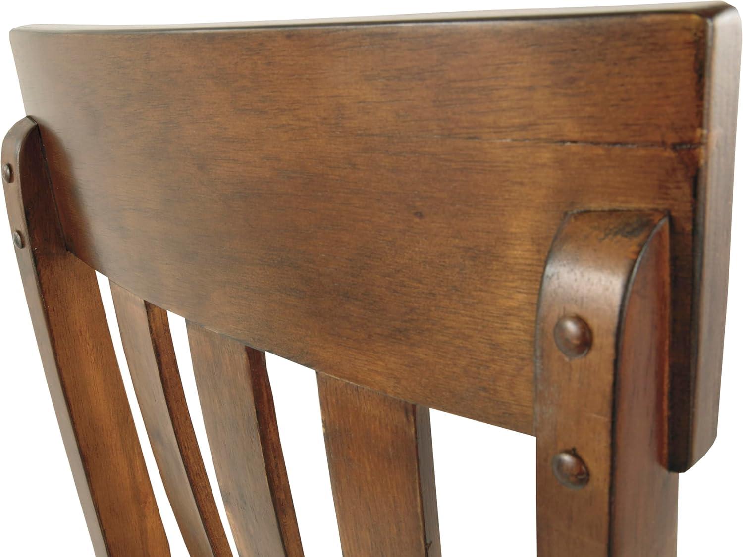 imageSignature Design by Ashley Hallanden Contemporary Dining Upholstered Side Chair Set of 2 Armless Comb Back Design Wood Frame GrayLight Brown