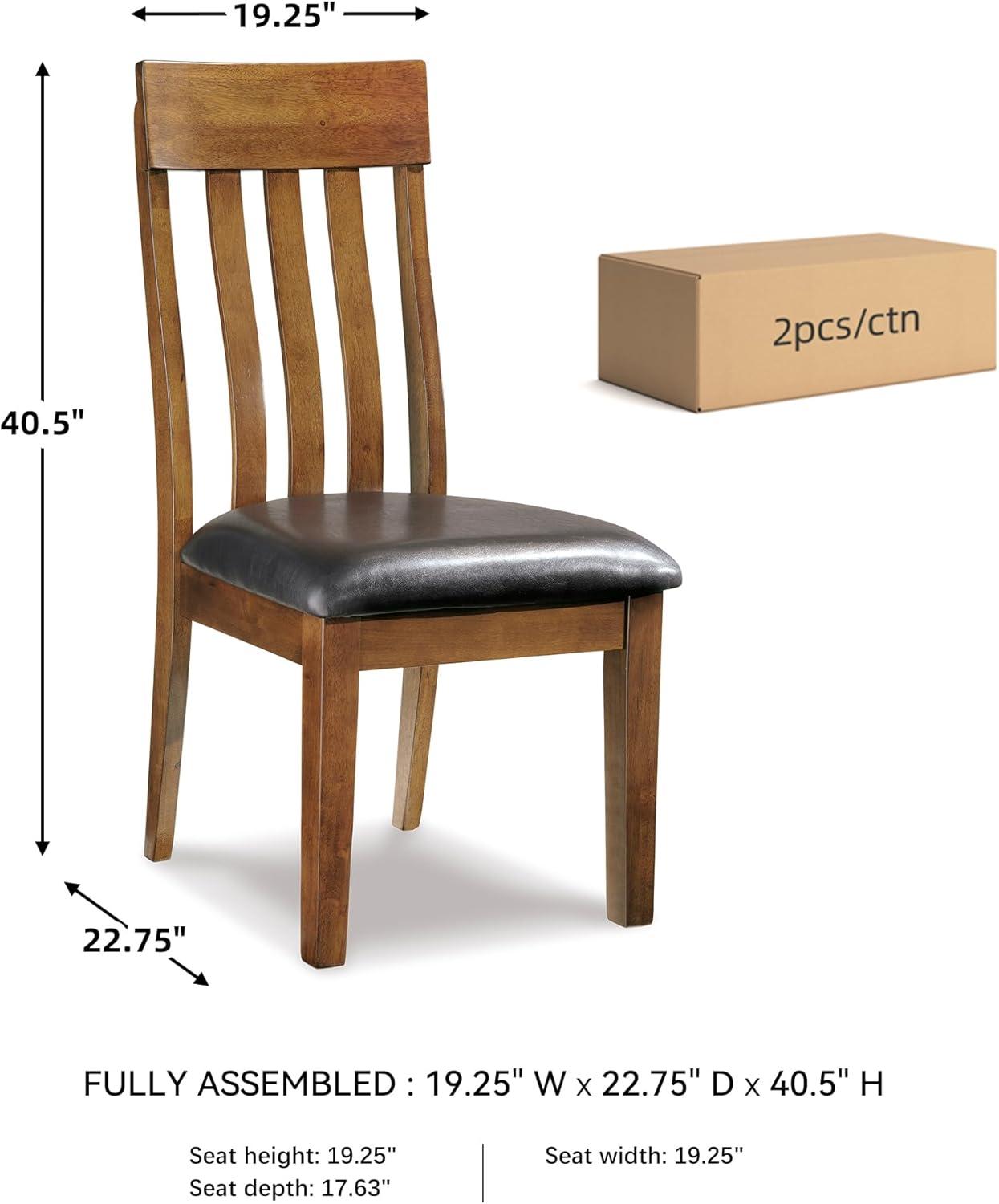 imageSignature Design by Ashley Hallanden Contemporary Dining Upholstered Side Chair Set of 2 Armless Comb Back Design Wood Frame GrayLight Brown