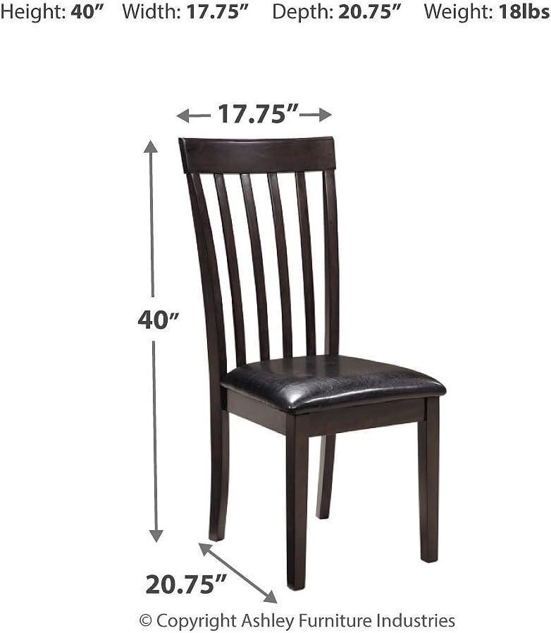 imageSignature Design by Ashley Hammis Rake Back Dining Room Chair Set of 2 Dark BrownDark Brown