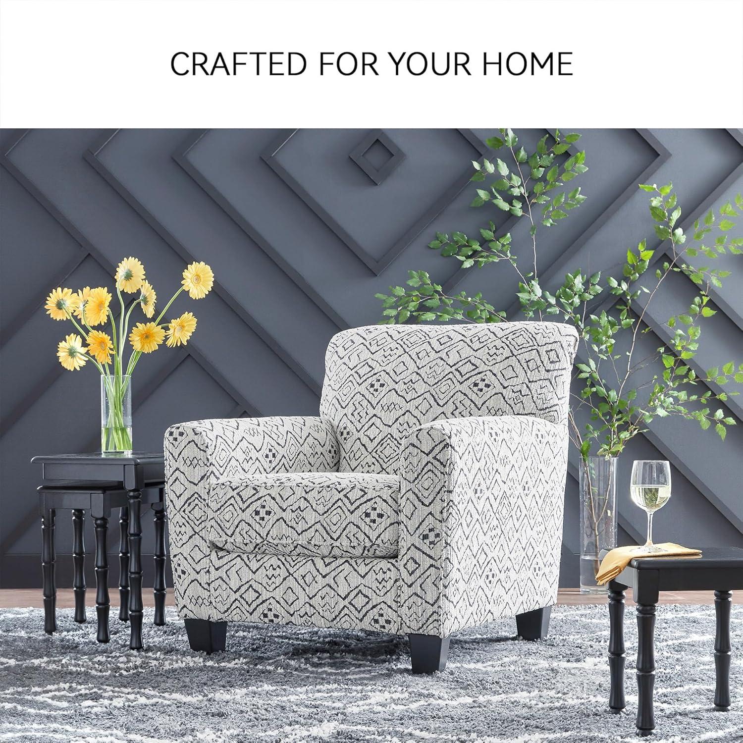 imageSignature Design by Ashley Hayesdale Modern Accent Chair with Removable Cushions and Tapered Legs Black ampamp GrayBlack Gray