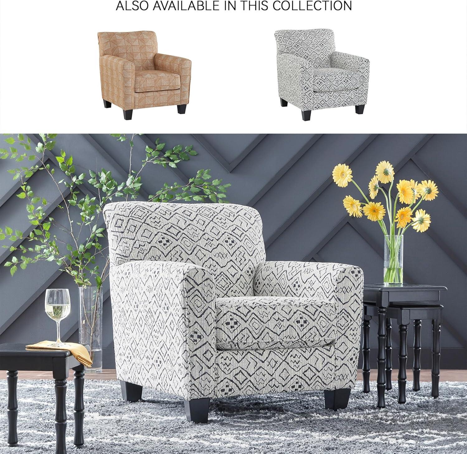 imageSignature Design by Ashley Hayesdale Modern Accent Chair with Removable Cushions and Tapered Legs Black ampamp GrayBlack Gray