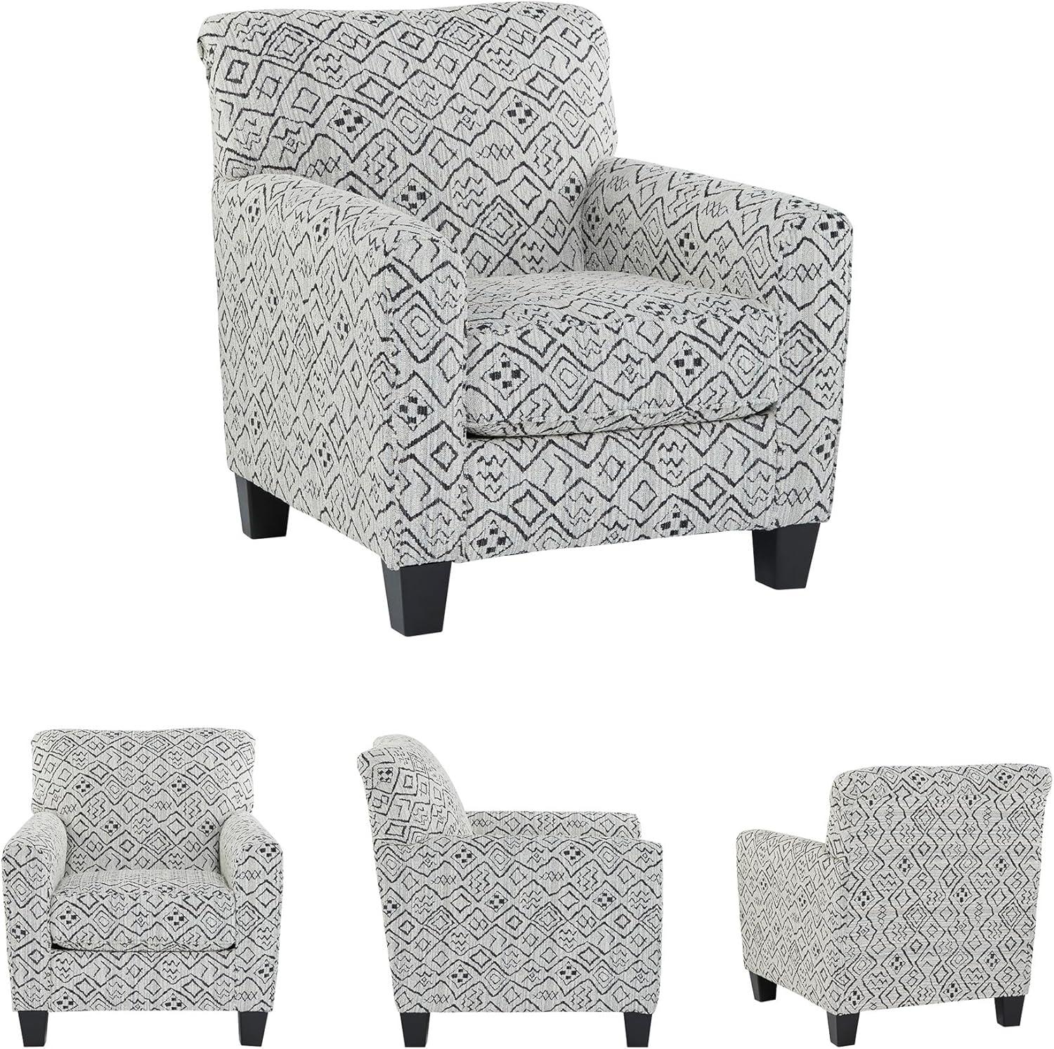 imageSignature Design by Ashley Hayesdale Modern Accent Chair with Removable Cushions and Tapered Legs Black ampamp GrayBlack Gray