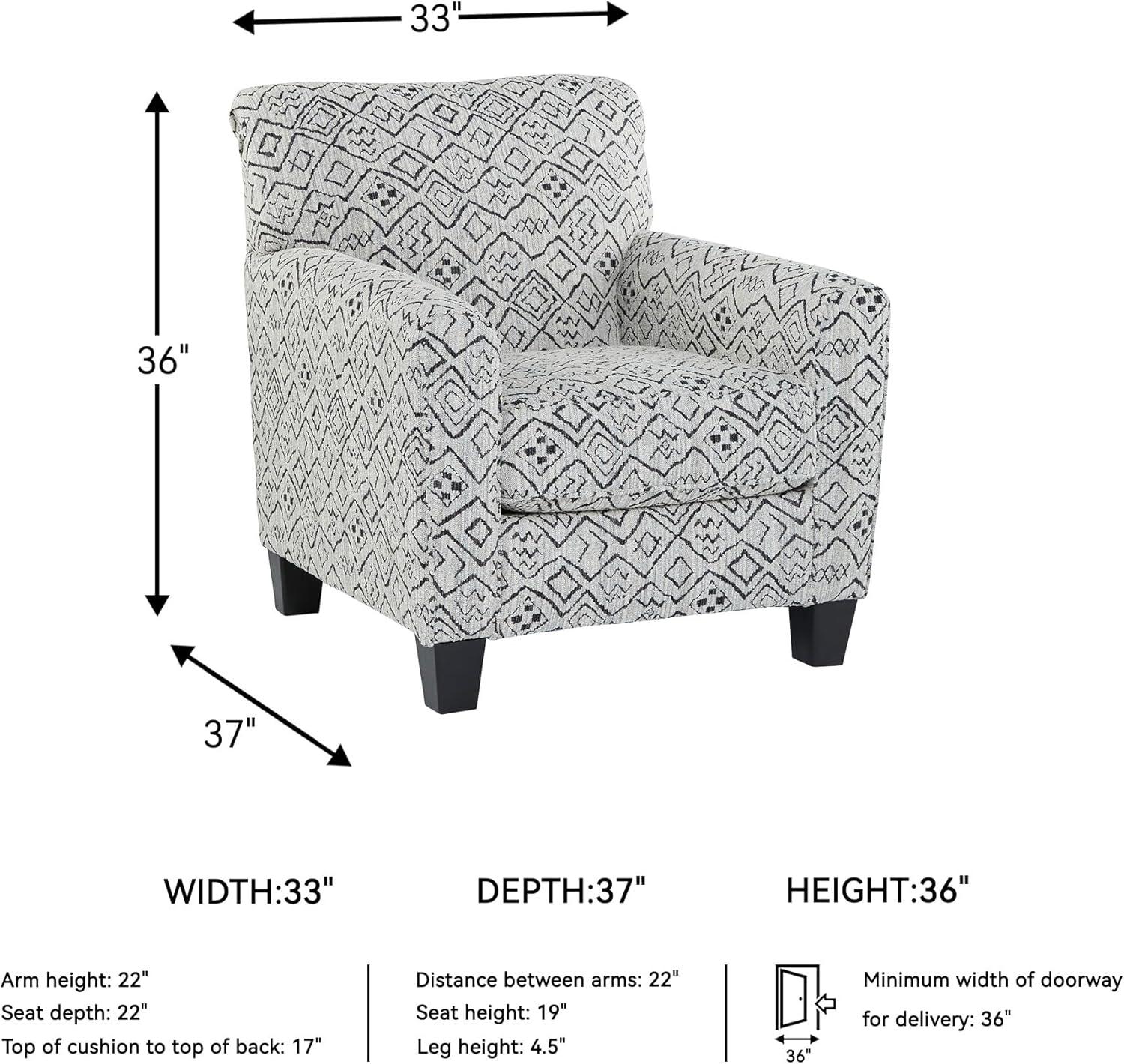 imageSignature Design by Ashley Hayesdale Modern Accent Chair with Removable Cushions and Tapered Legs Black ampamp GrayBlack Gray