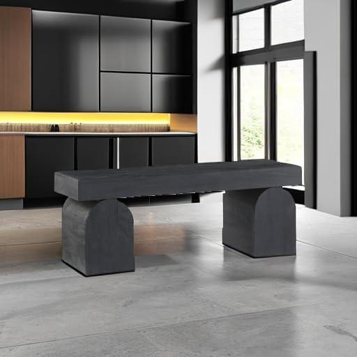 imageSignature Design by Ashley Holgrove Contemporary Accent Bench with Oversized Legs and for LivingRoom HomeOffice or Entryway Use Black