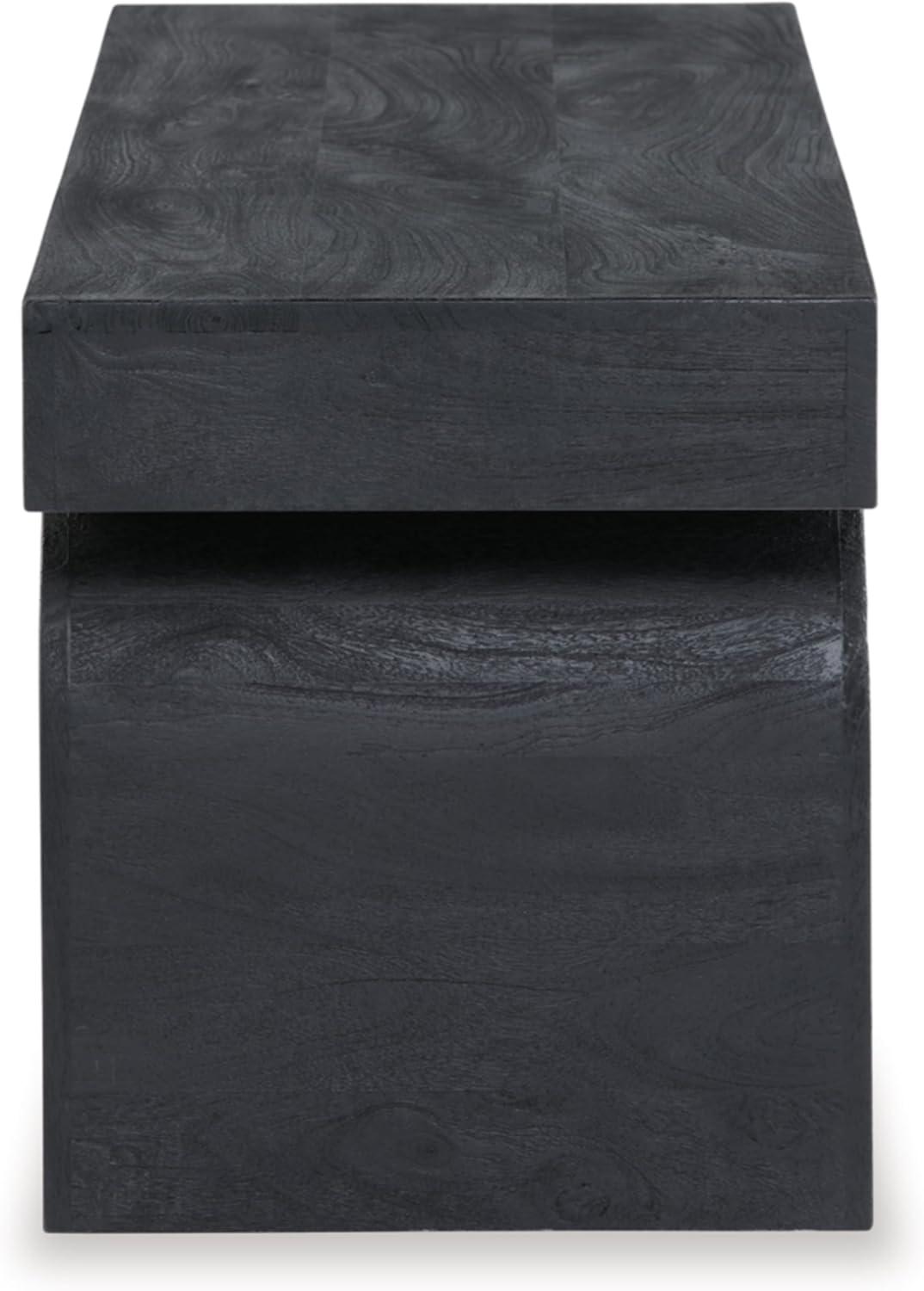 imageSignature Design by Ashley Holgrove Contemporary Accent Bench with Oversized Legs and for LivingRoom HomeOffice or Entryway Use Black