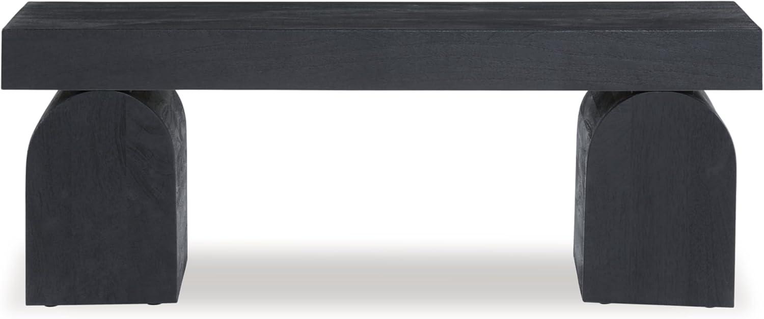 imageSignature Design by Ashley Holgrove Contemporary Accent Bench with Oversized Legs and for LivingRoom HomeOffice or Entryway Use Black