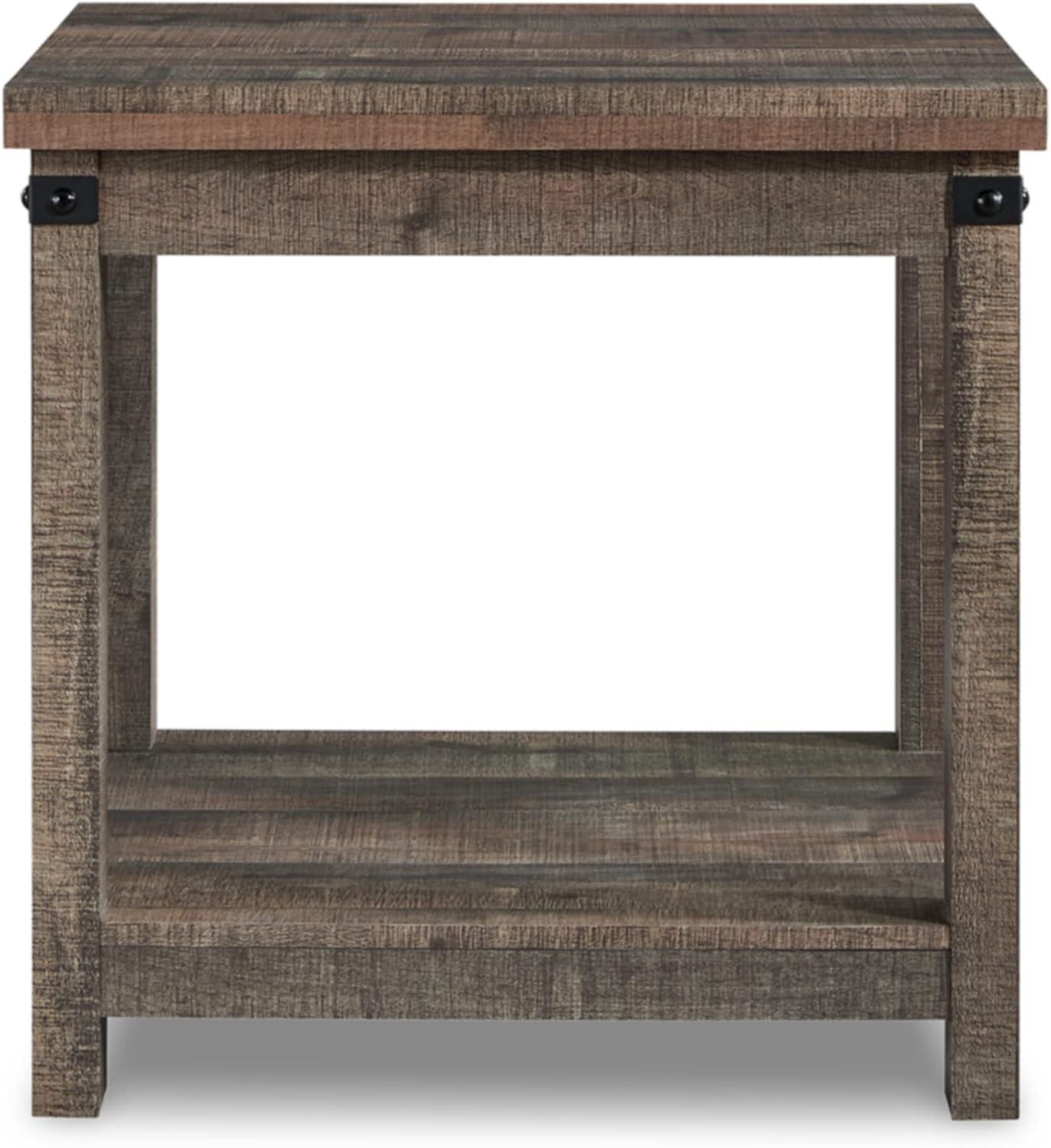 imageSignature Design by Ashley Hollum Rustic End Table with Shelf Dark BrownDark Brown