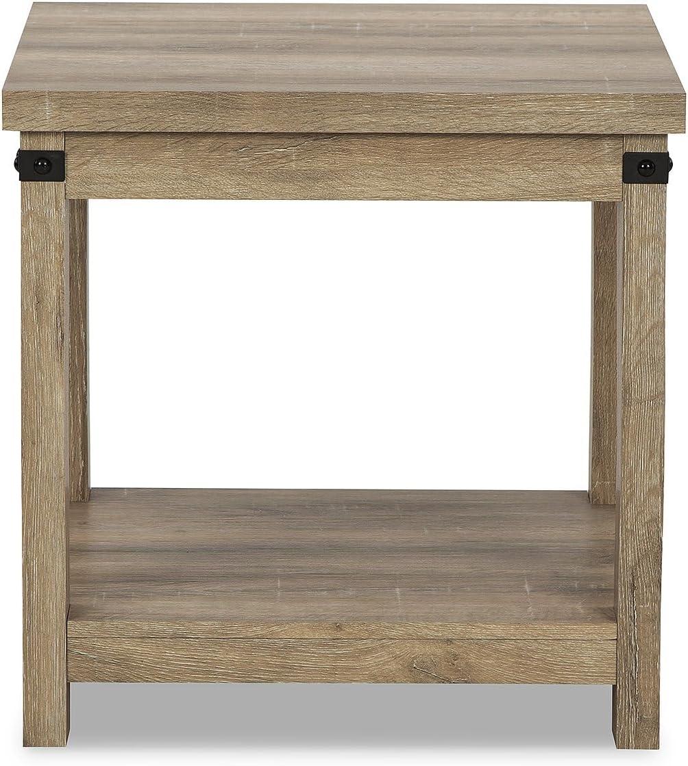 imageSignature Design by Ashley Hollum Rustic End Table with Shelf Dark BrownLight Brown