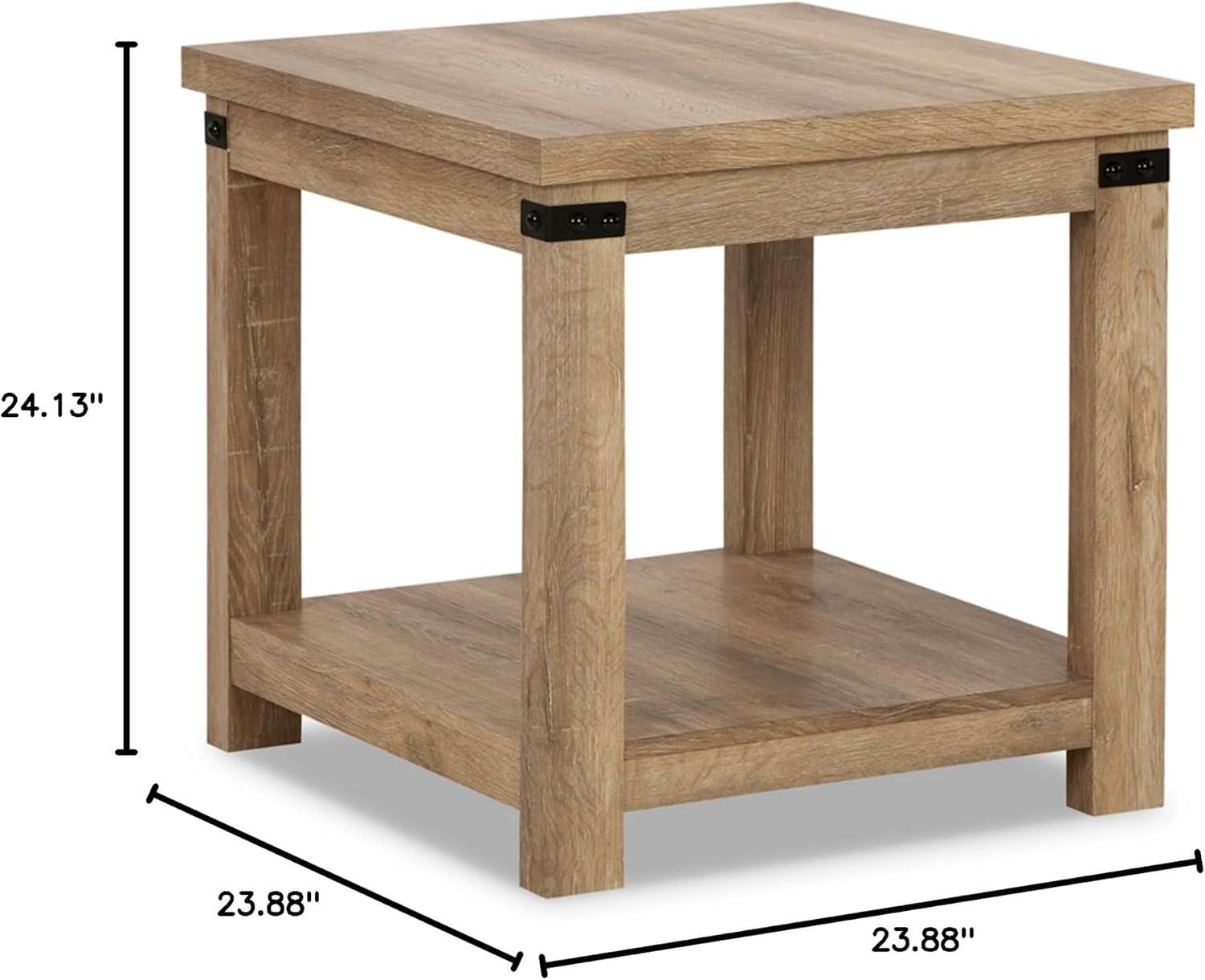 imageSignature Design by Ashley Hollum Rustic End Table with Shelf Dark BrownLight Brown