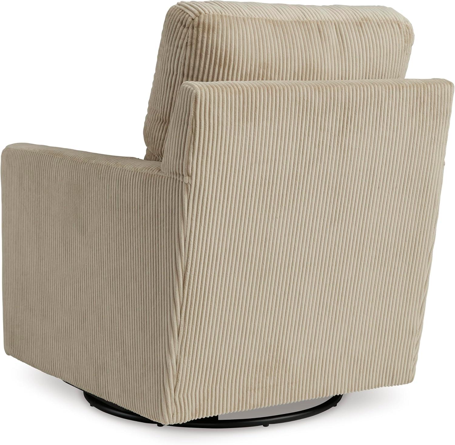 imageSignature Design by Ashley Icaman Contemporary Swivel Chair with Removable Cushions Light BrownLight Brown