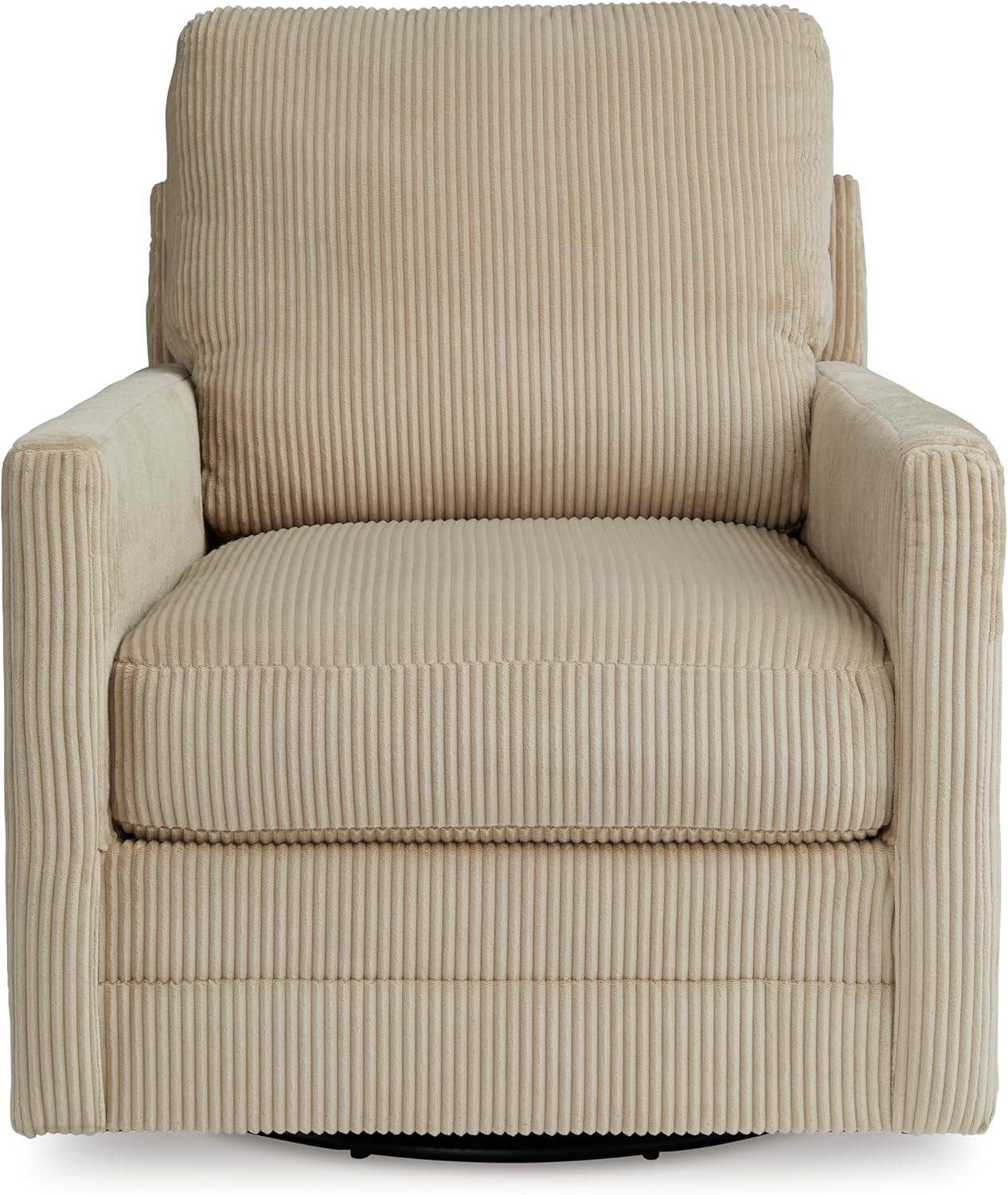 imageSignature Design by Ashley Icaman Contemporary Swivel Chair with Removable Cushions Light BrownLight Brown