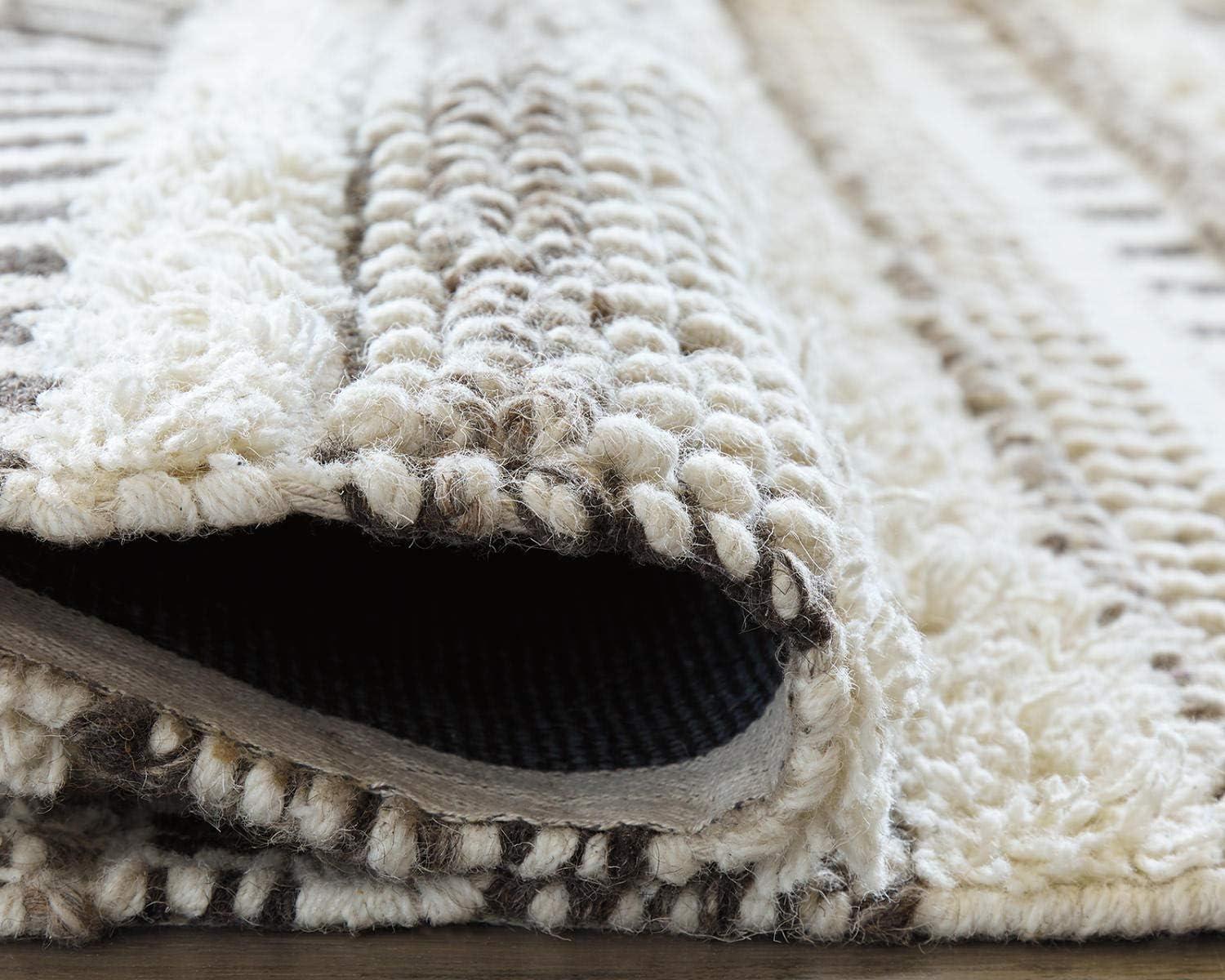 imageSignature Design by Ashley Karalee Tribal Geometric 8 x 10 ft Medium Pile Rug Ivory ampamp Brown8 x 10 Rectangular