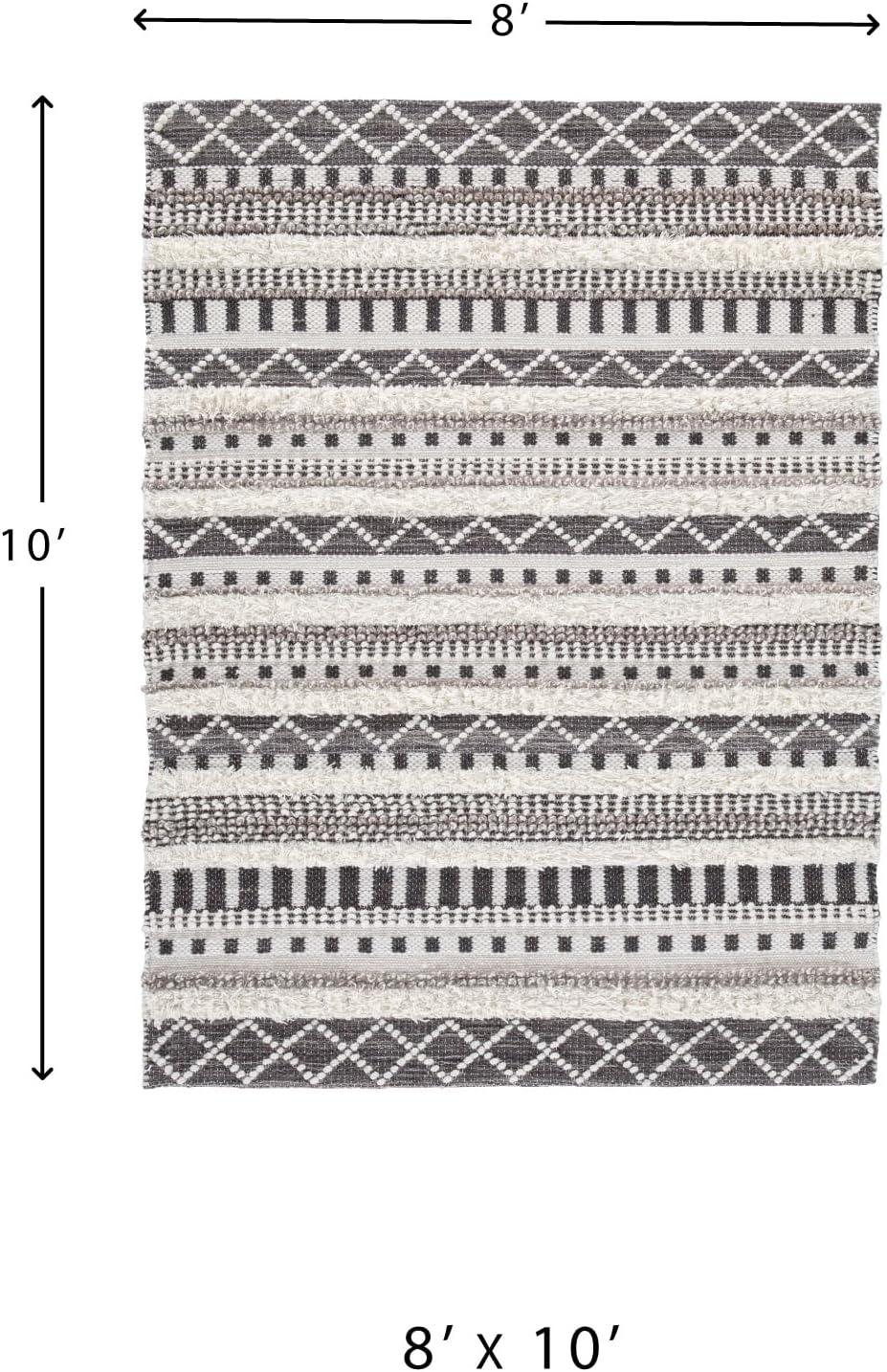 imageSignature Design by Ashley Karalee Tribal Geometric 8 x 10 ft Medium Pile Rug Ivory ampamp Brown8 x 10 Rectangular
