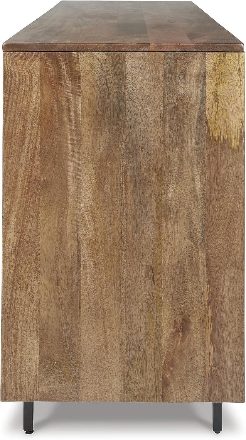 imageSignature Design by Ashley Kerrings Modern Glam Accent Cabinet Brown Black and WhiteRustic