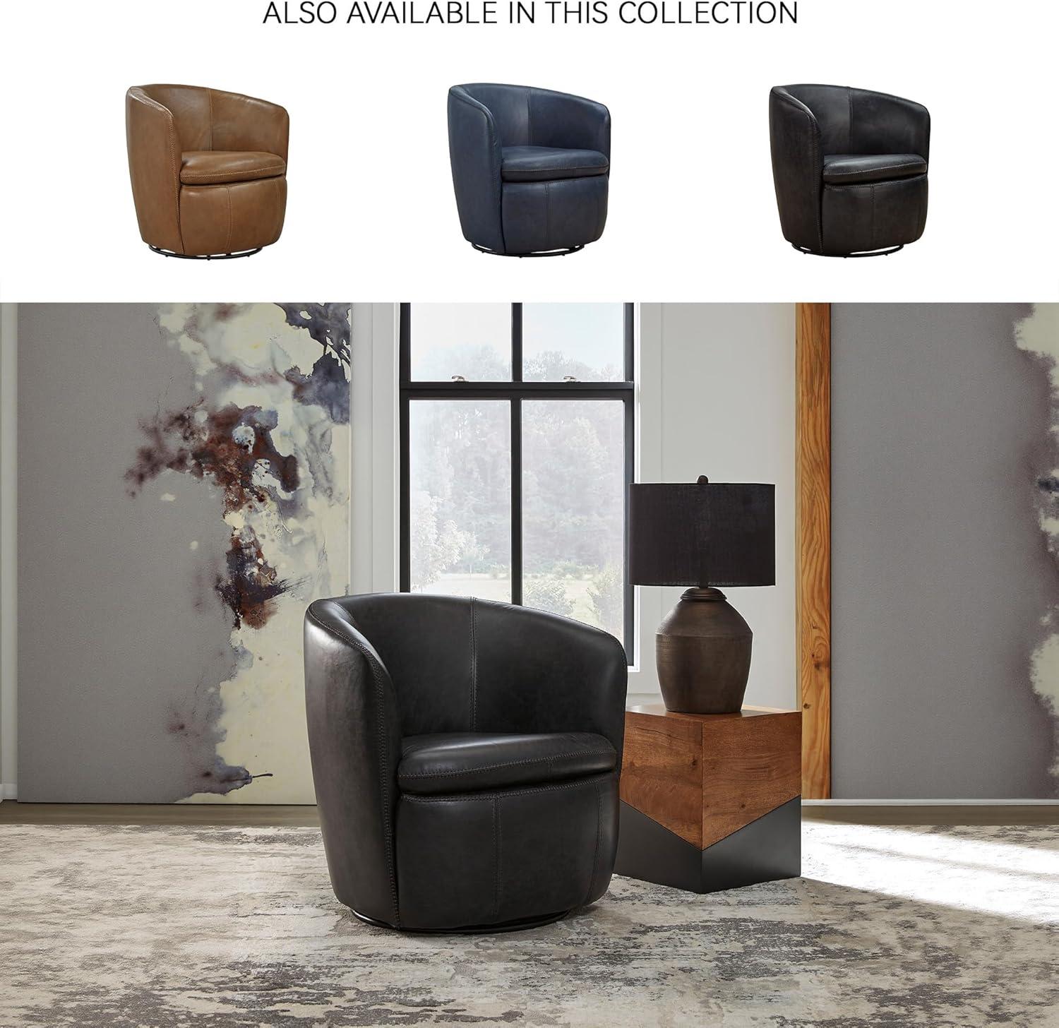 imageSignature Design by Ashley Kierreys Swivel Chair 3125quot W x 29quot D x 3163quot H Light BrownBlack