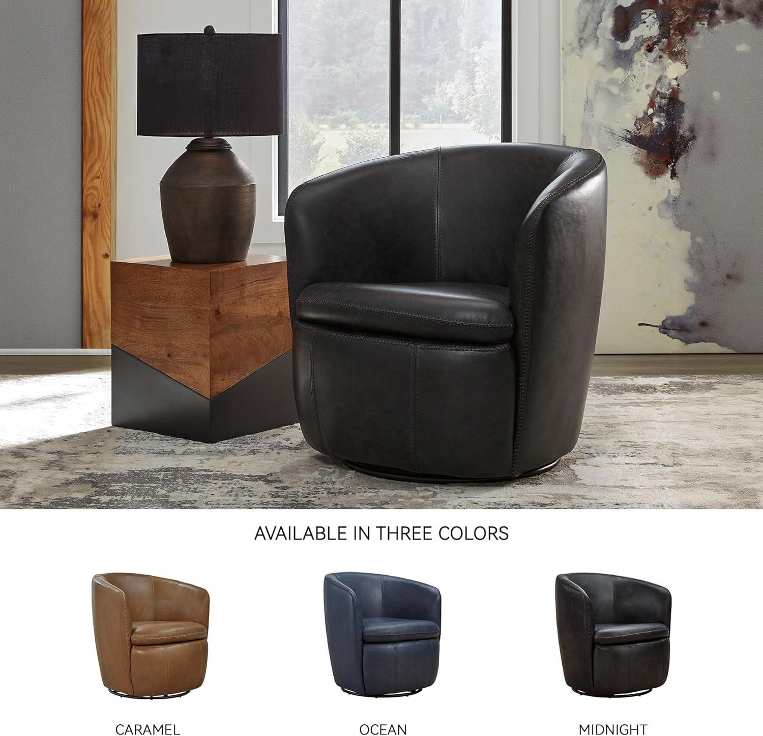 imageSignature Design by Ashley Kierreys Swivel Chair 3125quot W x 29quot D x 3163quot H Light BrownBlack
