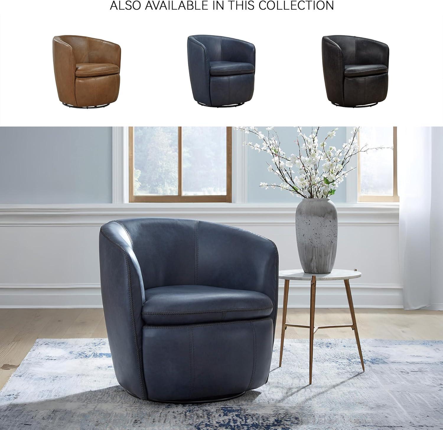 imageSignature Design by Ashley Kierreys Swivel Chair 3125quot W x 29quot D x 3163quot H Light BrownBlue