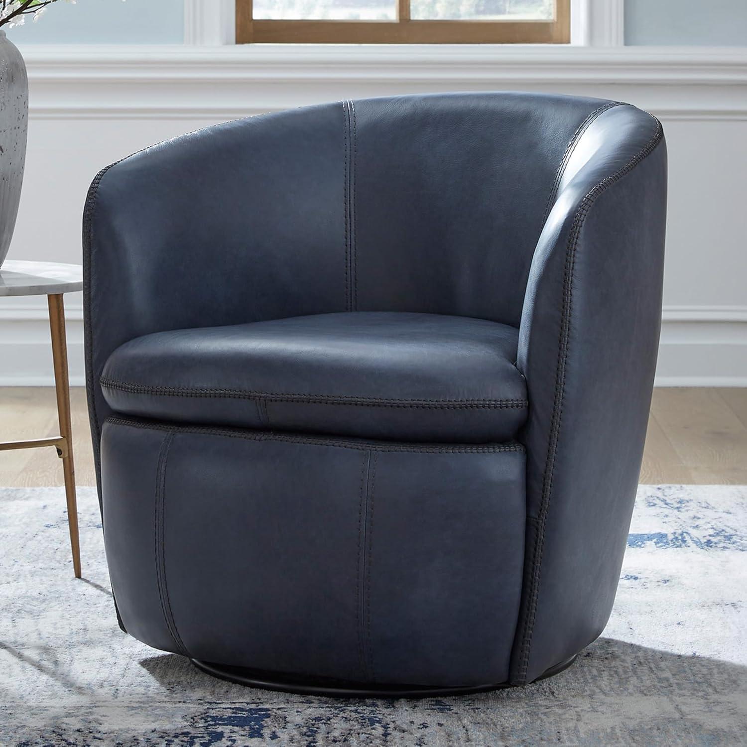 imageSignature Design by Ashley Kierreys Swivel Chair 3125quot W x 29quot D x 3163quot H Light BrownBlue