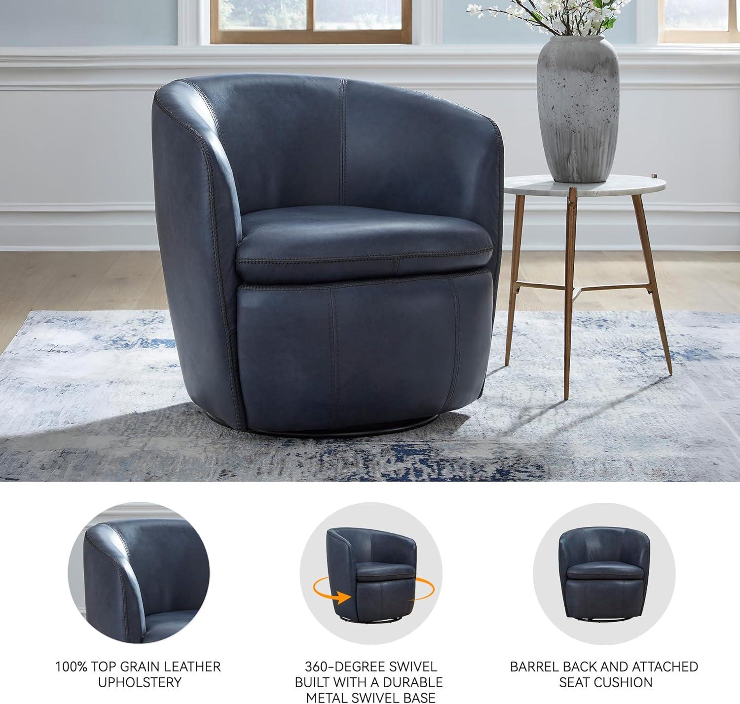 imageSignature Design by Ashley Kierreys Swivel Chair 3125quot W x 29quot D x 3163quot H Light BrownBlue