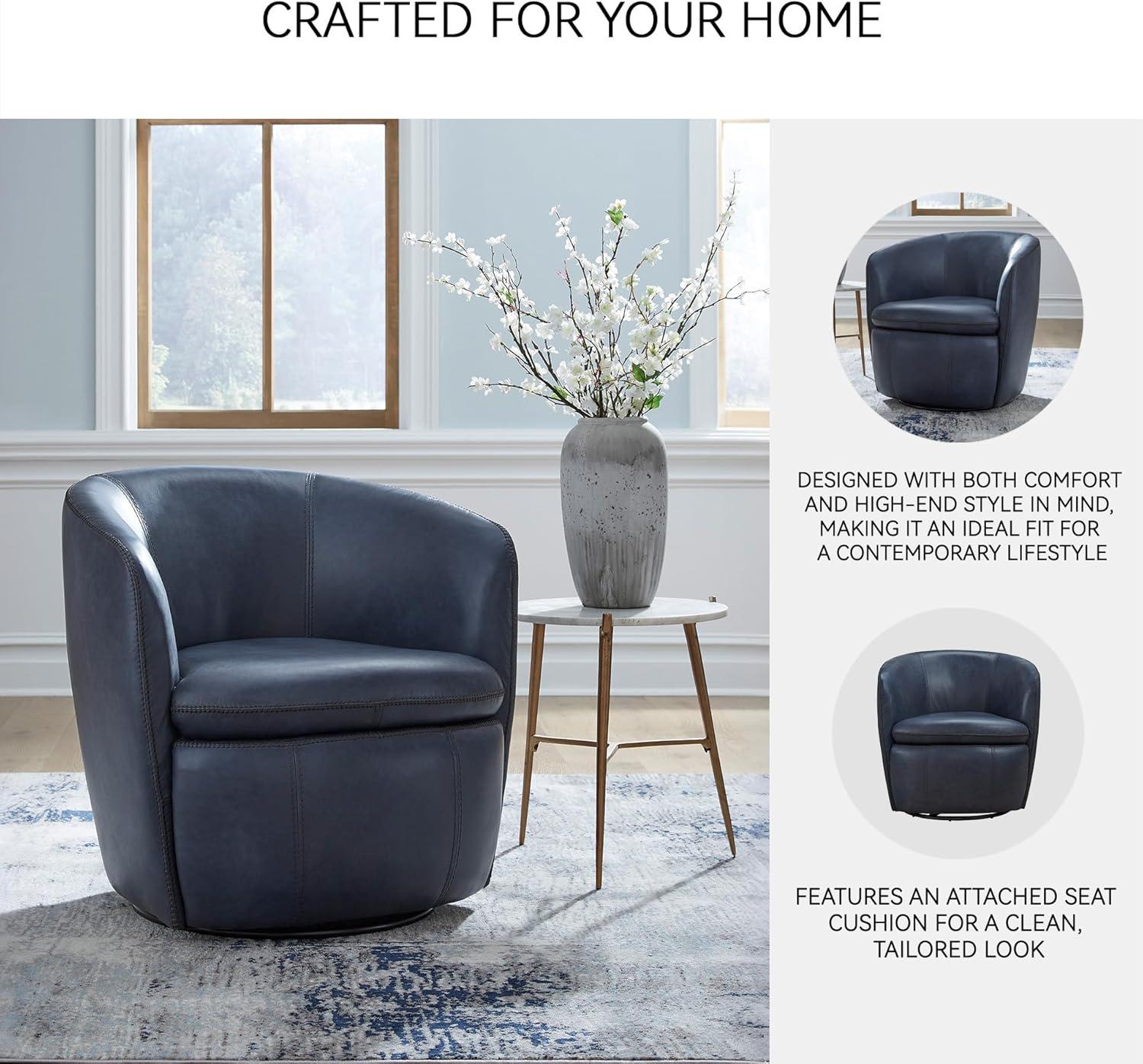 imageSignature Design by Ashley Kierreys Swivel Chair 3125quot W x 29quot D x 3163quot H Light BrownBlue