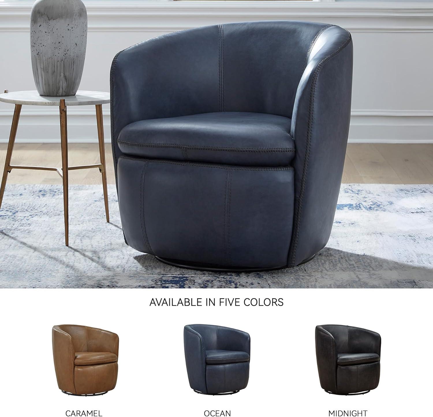 imageSignature Design by Ashley Kierreys Swivel Chair 3125quot W x 29quot D x 3163quot H Light BrownBlue