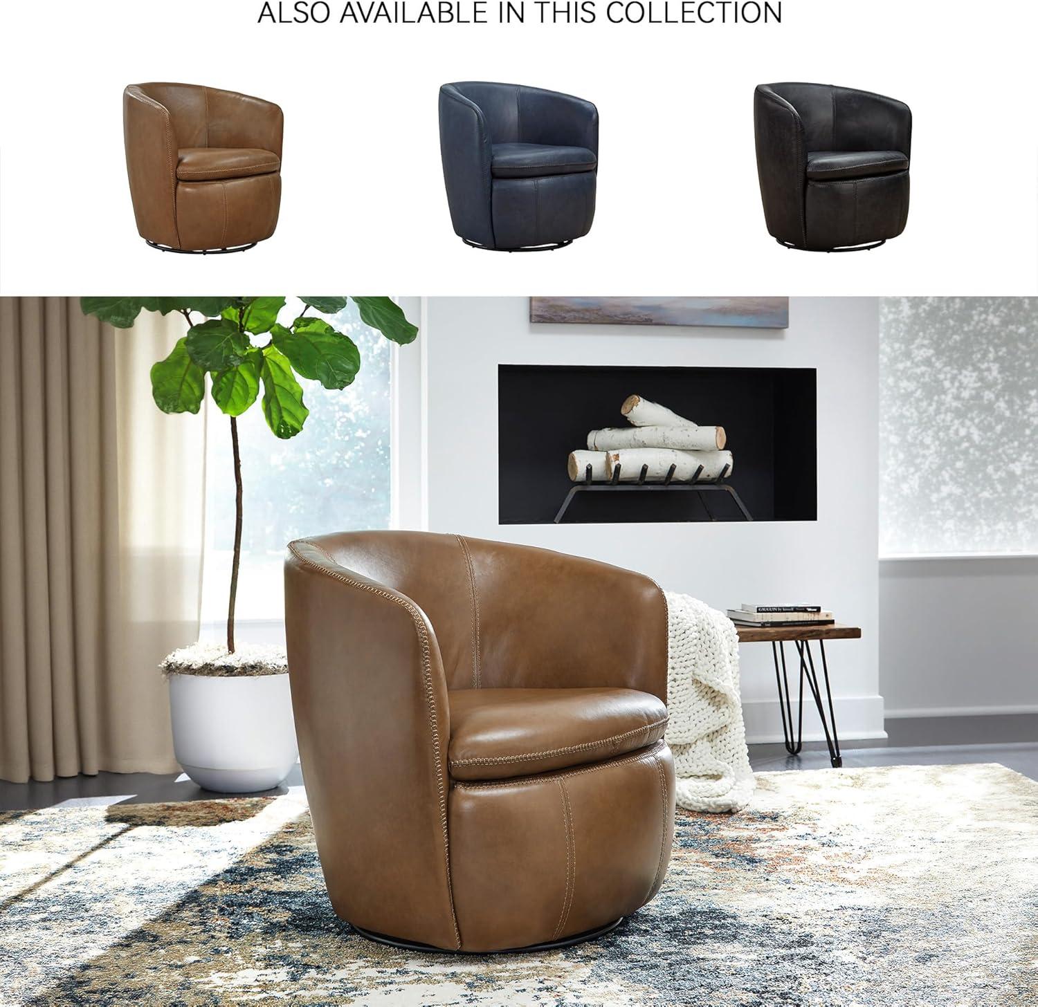 imageSignature Design by Ashley Kierreys Swivel Chair 3125quot W x 29quot D x 3163quot H Light BrownLight Brown