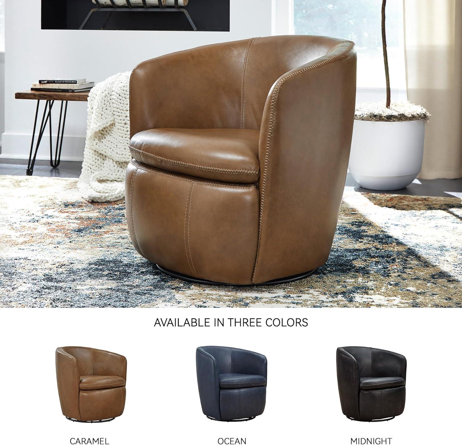 imageSignature Design by Ashley Kierreys Swivel Chair 3125quot W x 29quot D x 3163quot H Light BrownLight Brown