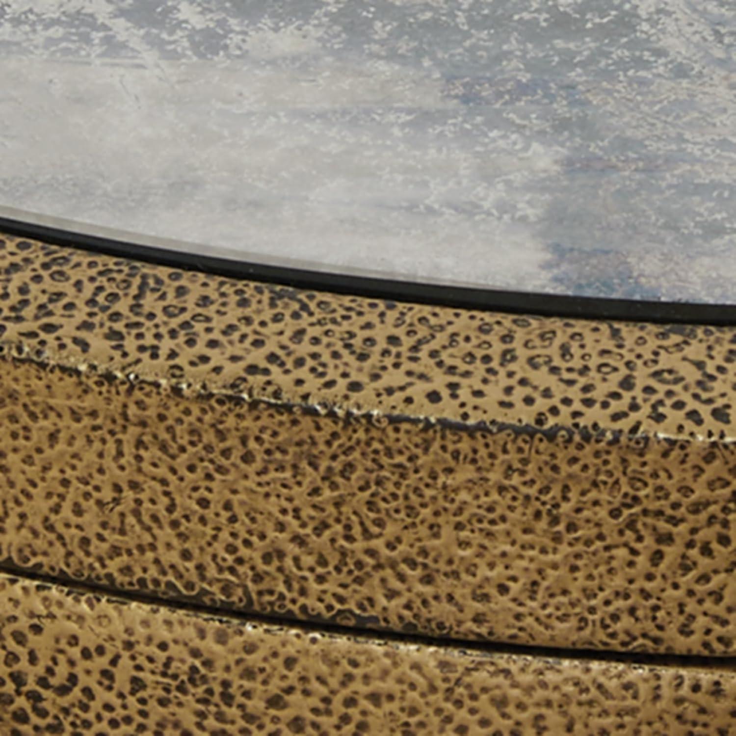 imageSignature Design by Ashley Korajane Transitional Metal Coffee Table with Tempered Glass Top Metallic