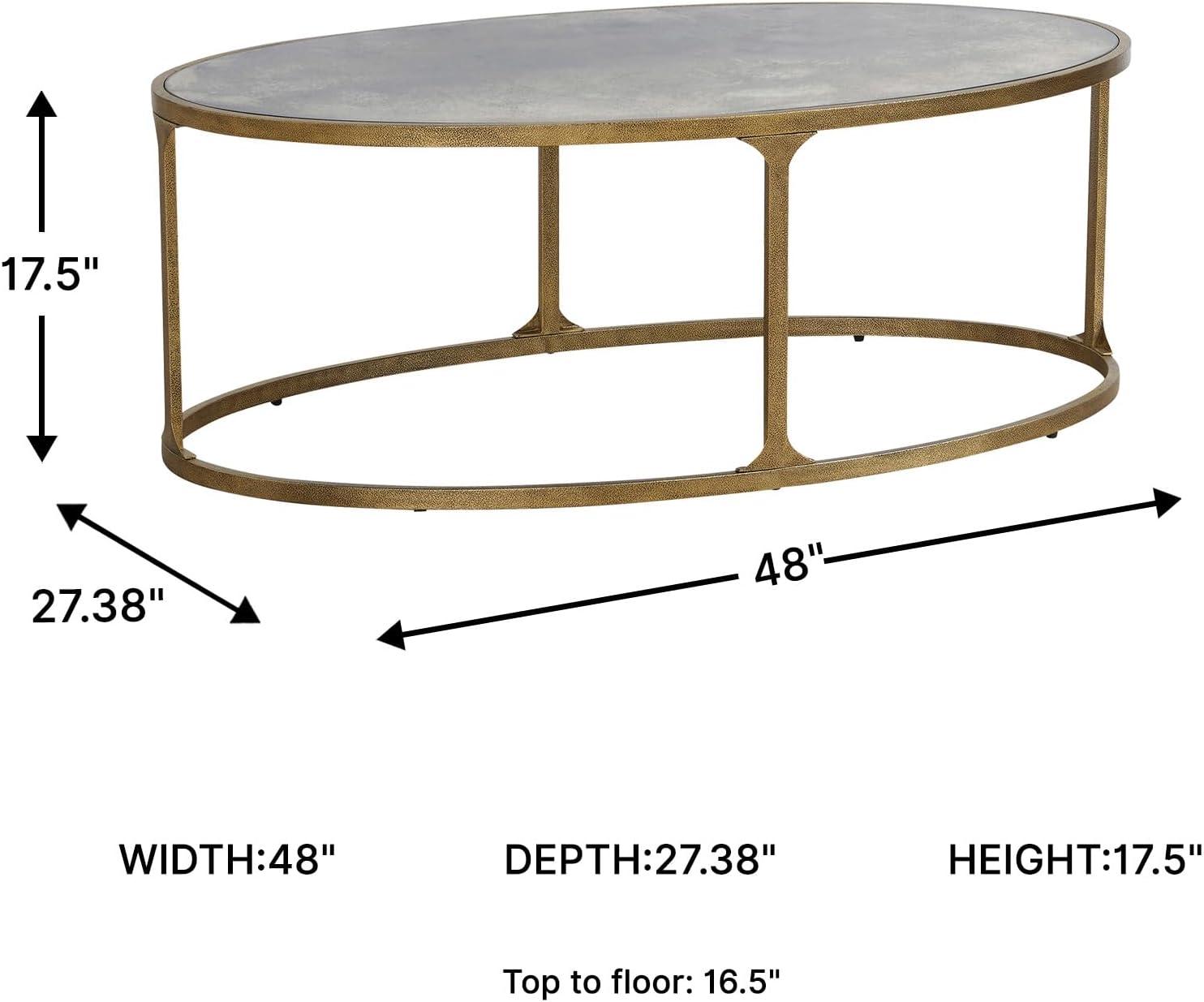 imageSignature Design by Ashley Korajane Transitional Metal Coffee Table with Tempered Glass Top Metallic