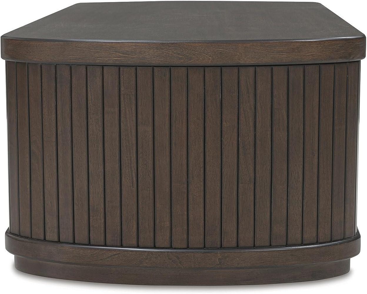 imageSignature Design by Ashley Korestone Casual Lift Top Cocktail Table with Pedestal Base Dark Brown