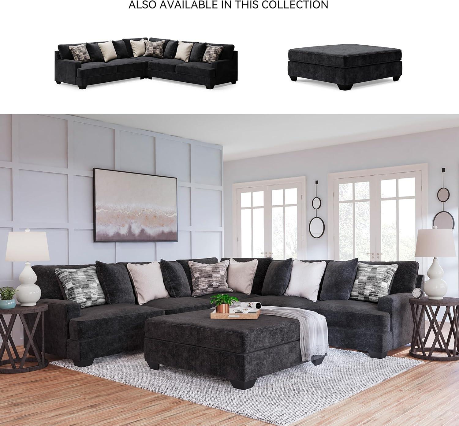 imageSignature Design by Ashley Lavernett Contemporary Square Oversized Accent Ottoman Dark Gray