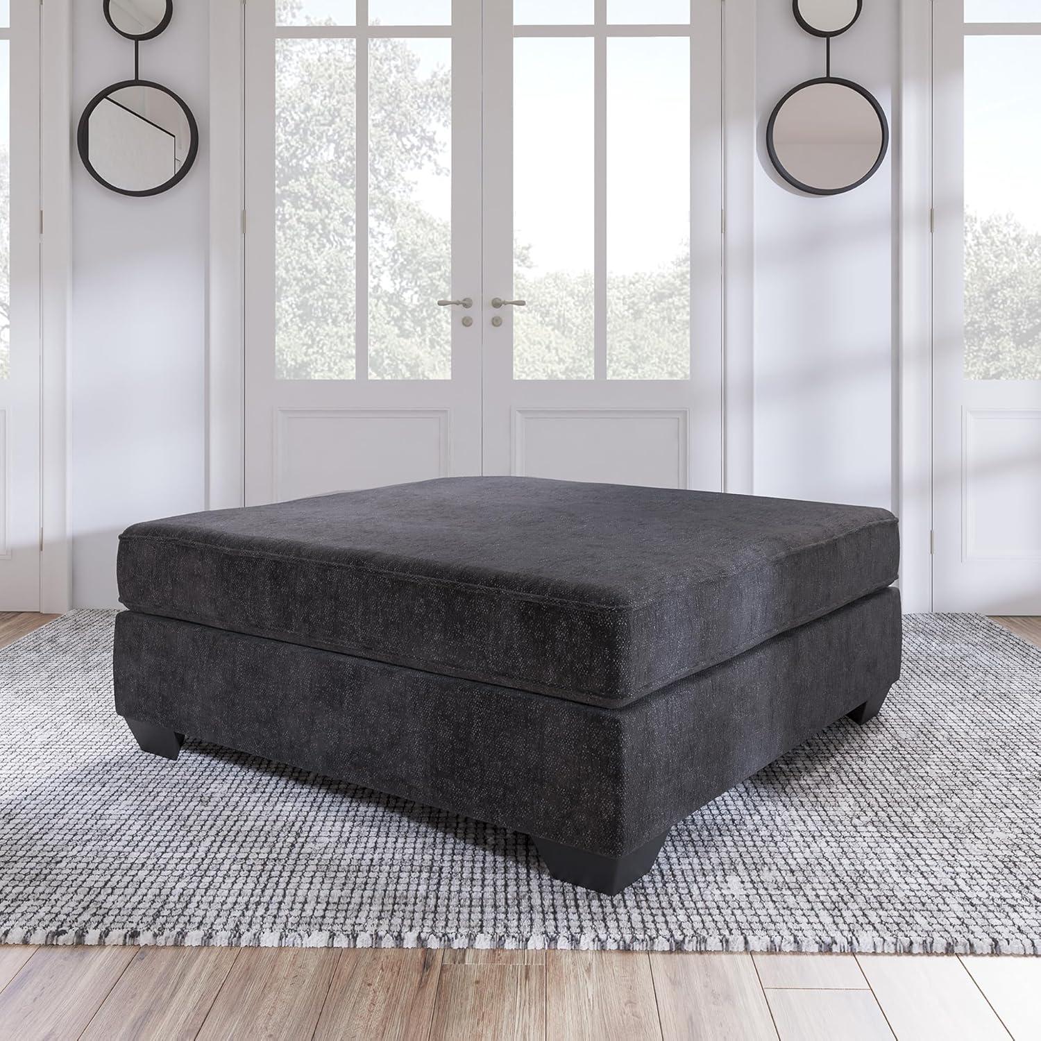 imageSignature Design by Ashley Lavernett Contemporary Square Oversized Accent Ottoman Dark Gray
