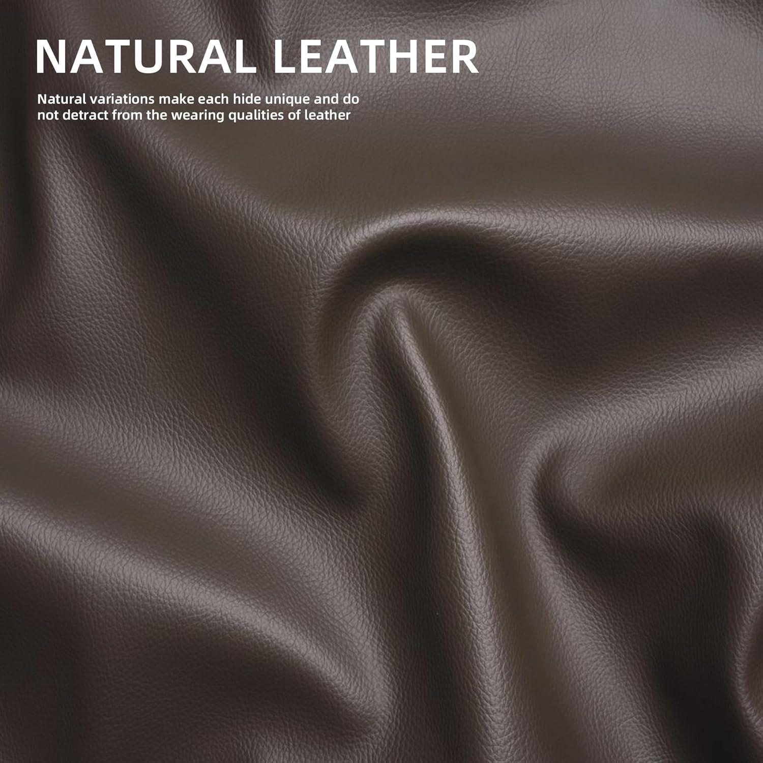 imageSignature Design by Ashley Leesworth Contemporary Leather Match Power Rocker Recliner with USB Ports Dark BrownBrown