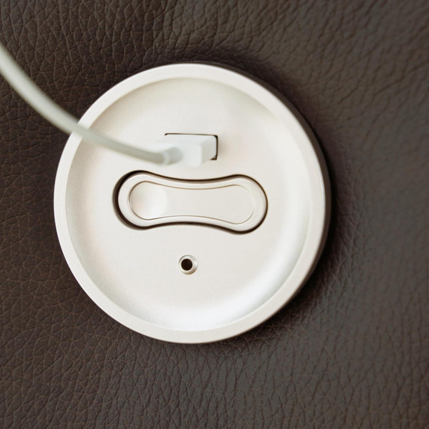 imageSignature Design by Ashley Leesworth Contemporary Leather Match Power Rocker Recliner with USB Ports Dark BrownBrown