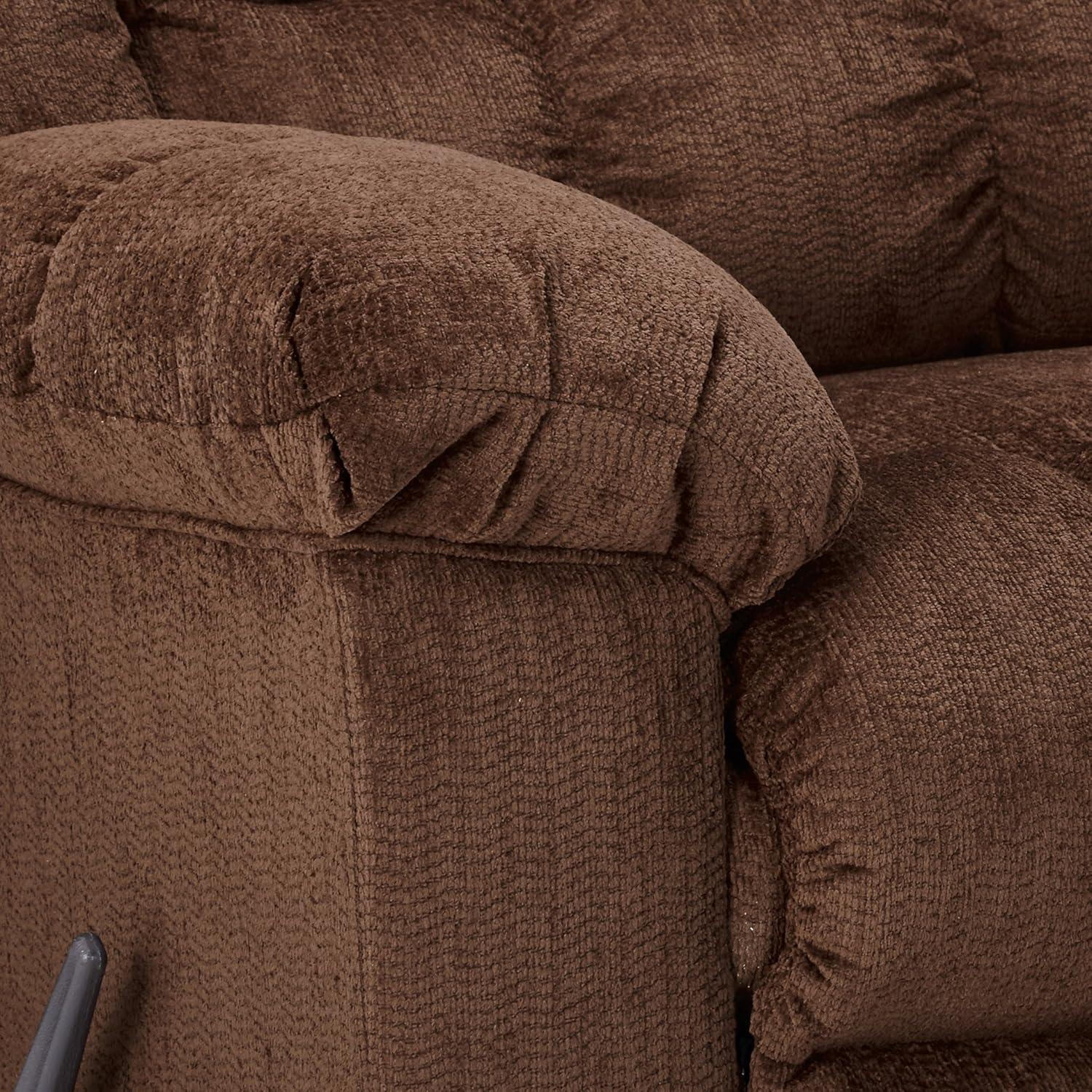 imageSignature Design by Ashley Ludden Ultra Plush Manual Rocker Recliner with Tufted Back Dark BrownCocoa