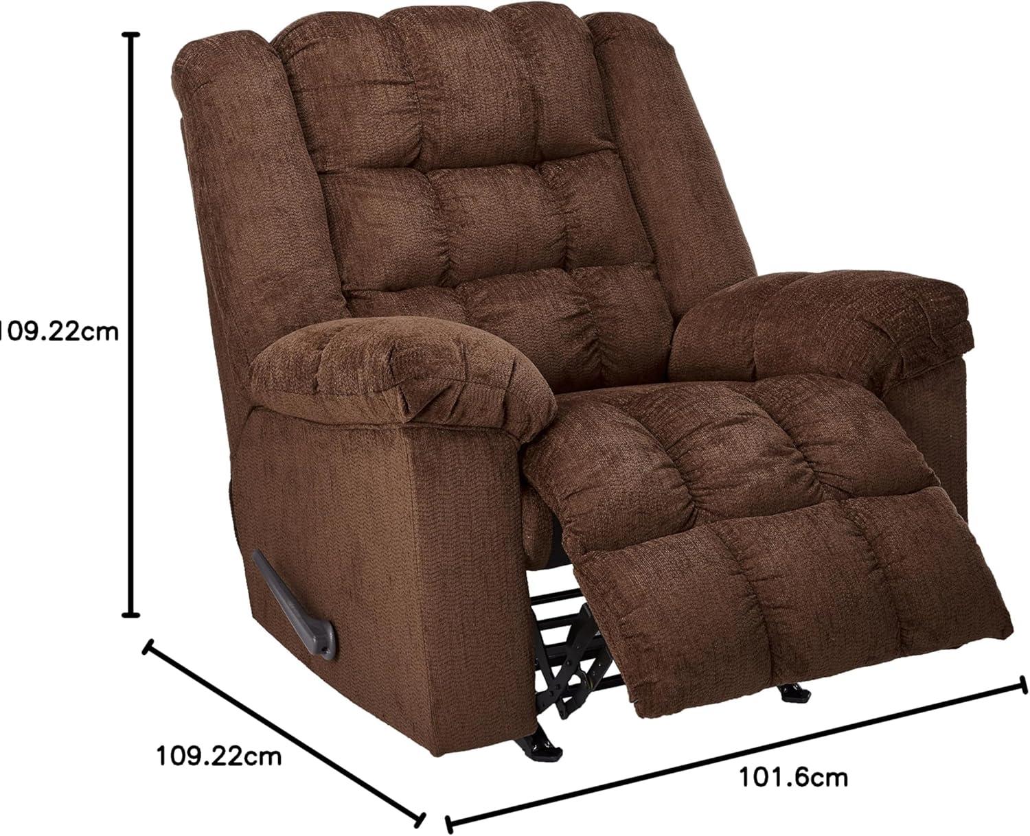 imageSignature Design by Ashley Ludden Ultra Plush Manual Rocker Recliner with Tufted Back Dark BrownCocoa