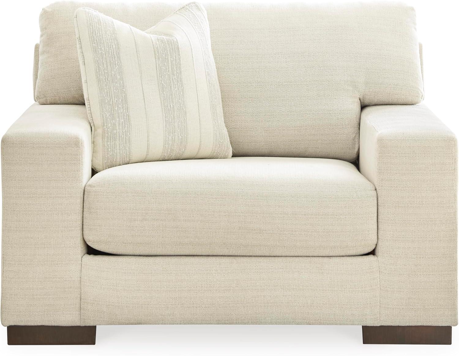 imageSignature Design by Ashley Maggie Contemporary Upholstered Chair and a Half BeigeBeige