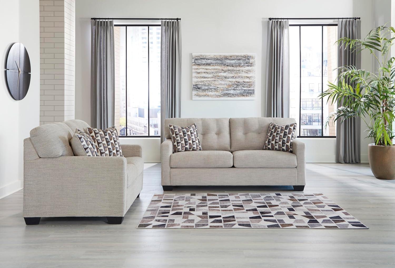 imageSignature Design by Ashley Mahoney Contemporary 2in1 Tufted Sofa Sleeper with Folding Gel Memory Foam Mattress Full Dark BrownBeige
