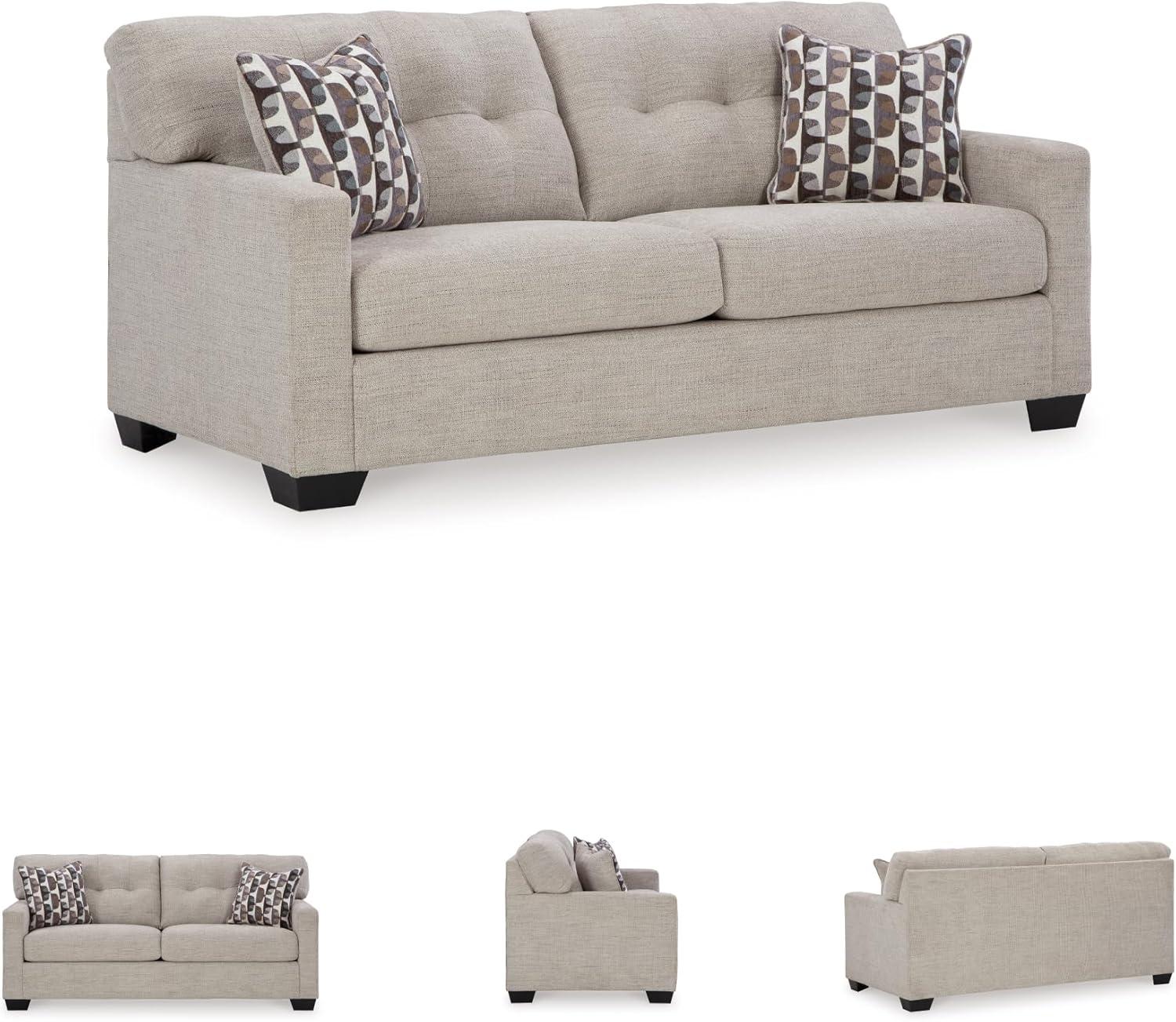 imageSignature Design by Ashley Mahoney Contemporary 2in1 Tufted Sofa Sleeper with Folding Gel Memory Foam Mattress Full Dark BrownBeige