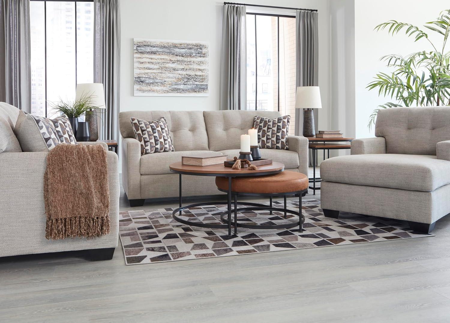 imageSignature Design by Ashley Mahoney Contemporary 2in1 Tufted Sofa Sleeper with Folding Gel Memory Foam Mattress Full Dark BrownBeige