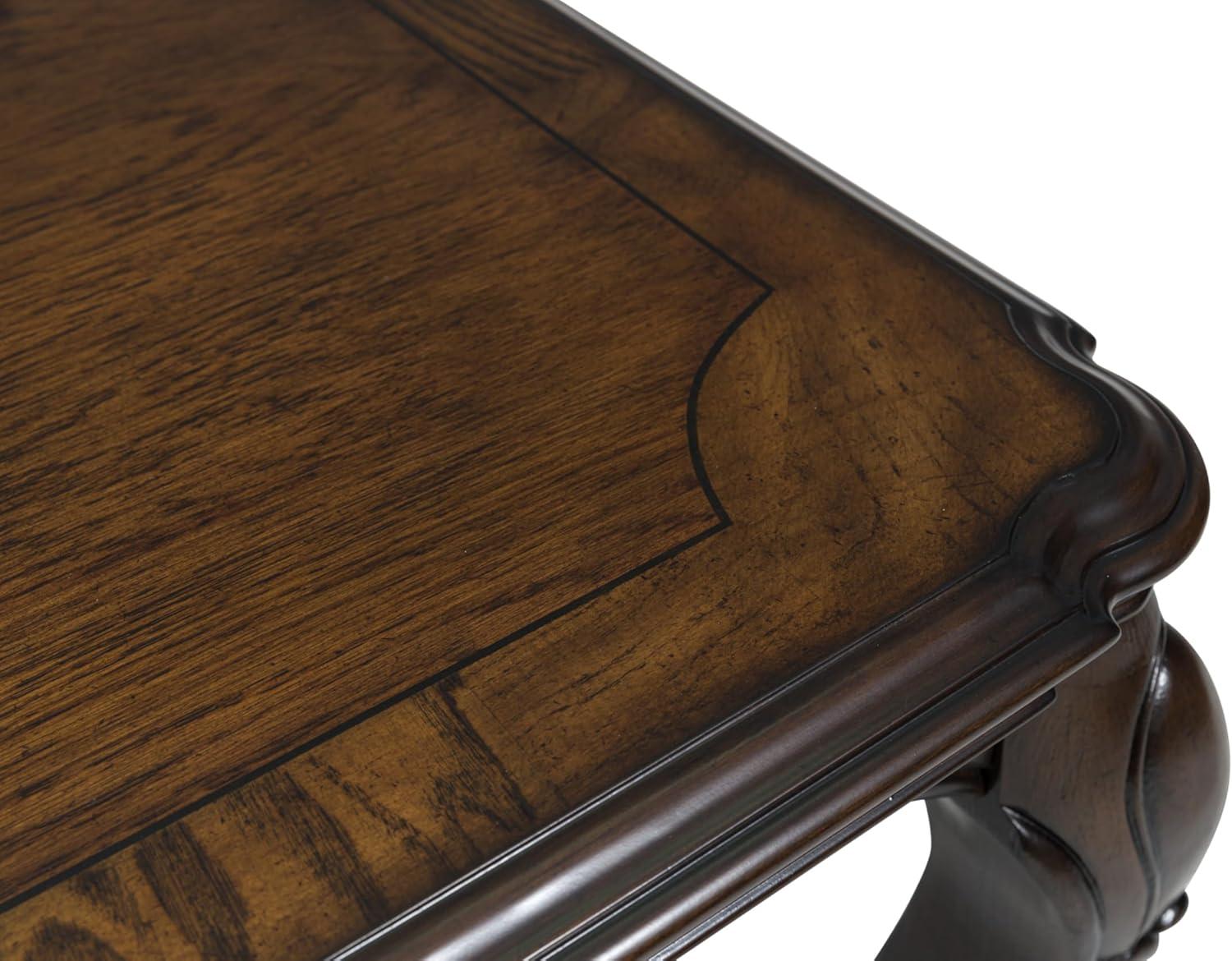 imageSignature Design by Ashley Maylee Classic Coffee Table with Cabriole Legs Dark Brown