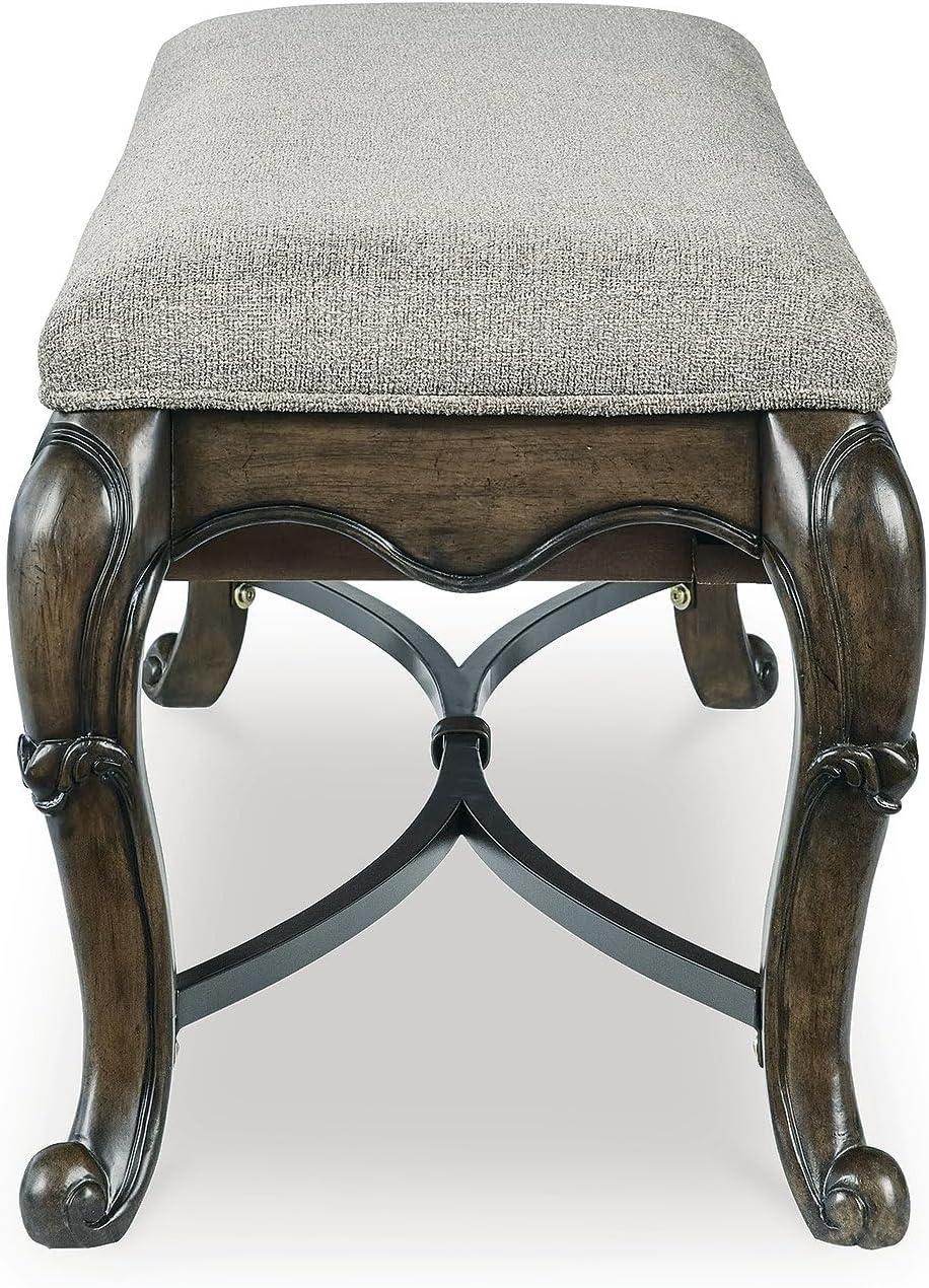 imageSignature Design by Ashley Maylee Contemporary Upholstered 63quot Dining Bench with 1 Drawer Dark Brown