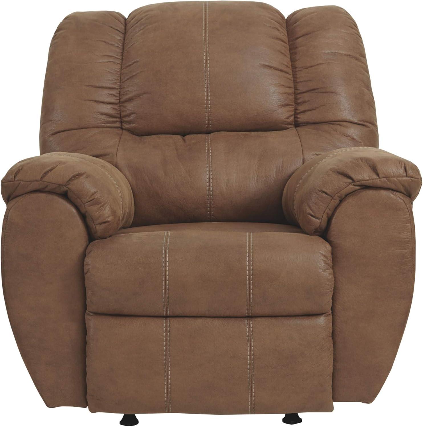 imageSignature Design by Ashley McGann Faux Leather Oversized Manual Rocker Recliner Light BrownLight Brown