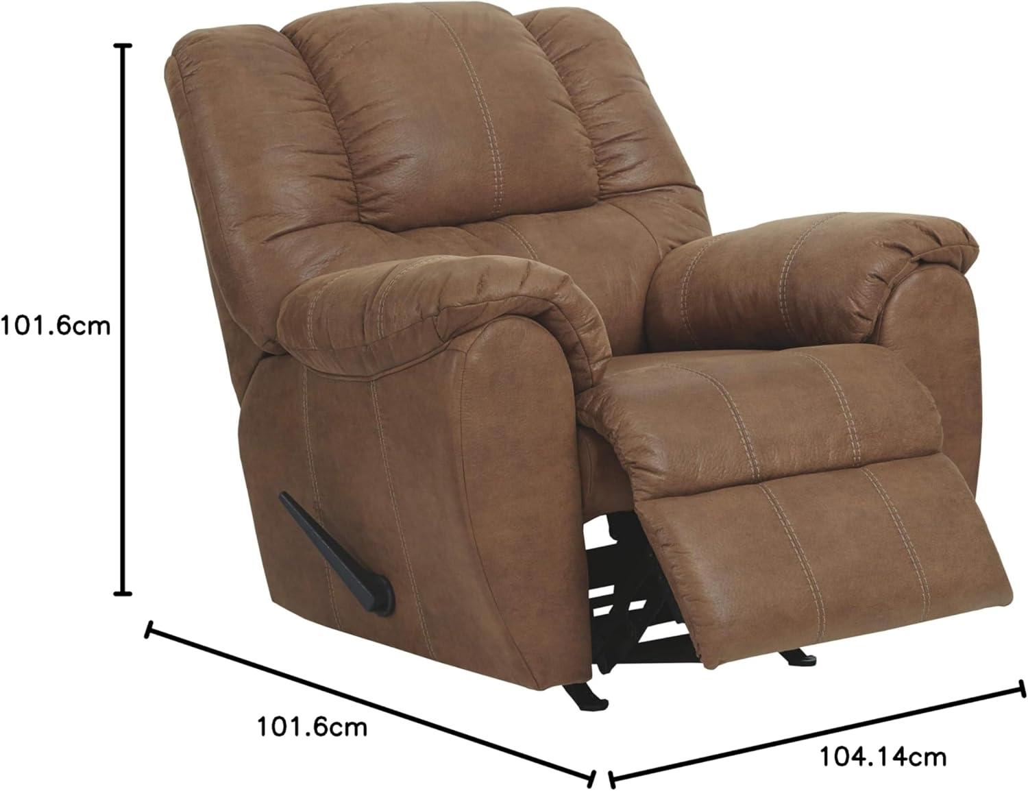 imageSignature Design by Ashley McGann Faux Leather Oversized Manual Rocker Recliner Light BrownLight Brown