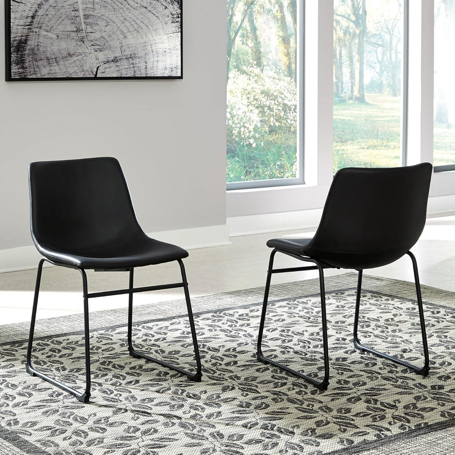 imageSignature Design by Ashley Mid Century Centiar Dining Bucket Chair Set of 2 Black and BrownBlack